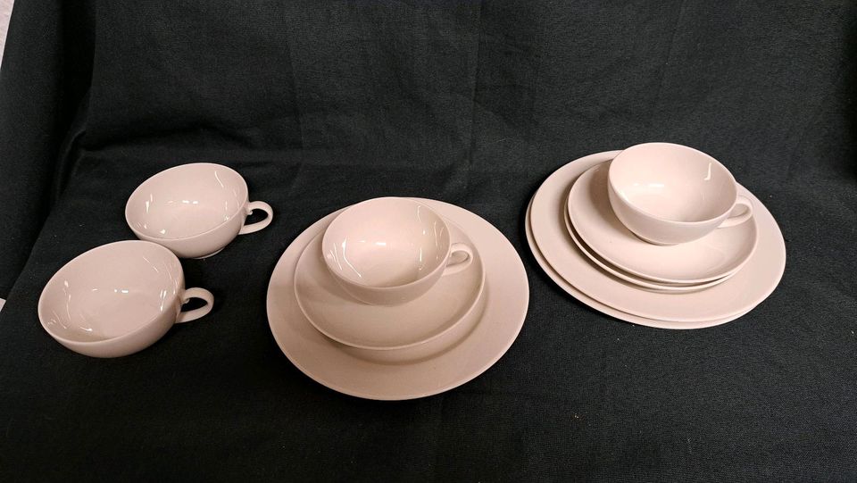 Seltmann Weiden, creme weiß, Teetassen, Kuchenteller