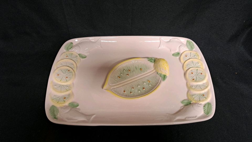 Eduscho, Servierplatte, Handbemalt mit Schälchen