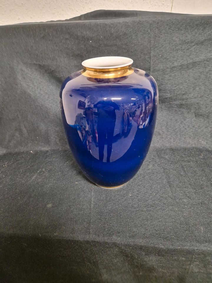 Melitta, Friesland blau Goldrand , Vase