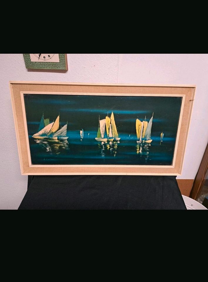 Bild mit Schiffe 90 x 49 cm