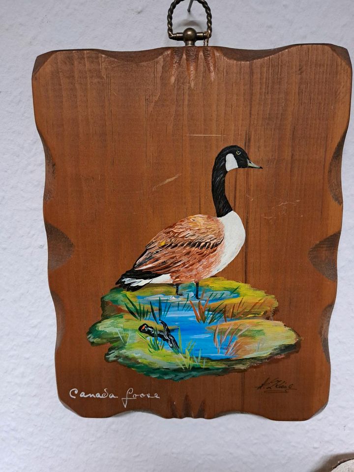 Holzbild, Ente , Wildgans 20 x 25 cm