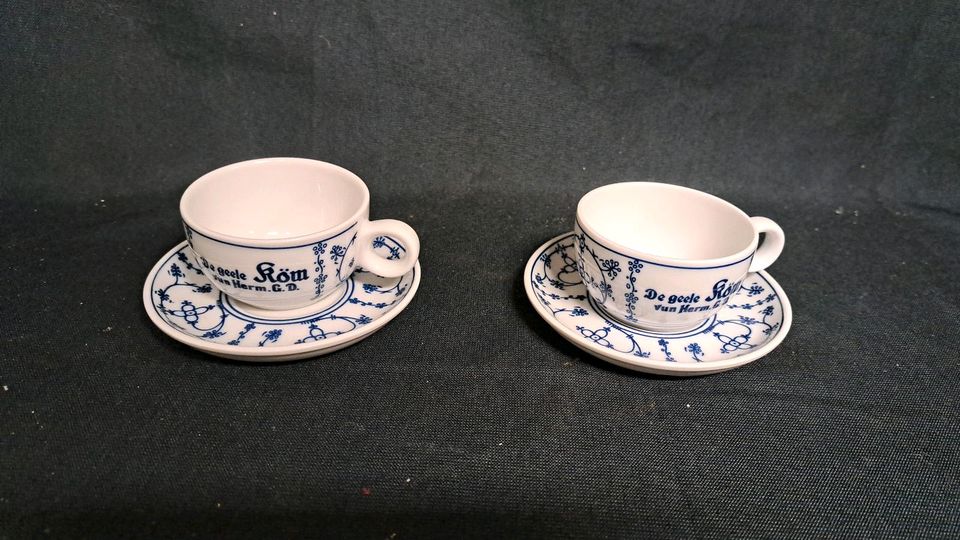 Schönwald, indisch Blau, Strohblume 2 Teetassen 7 cm