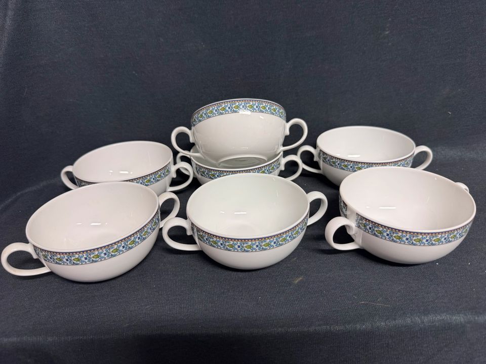 7x Suppentassen Friesland Melitta Blumenranke