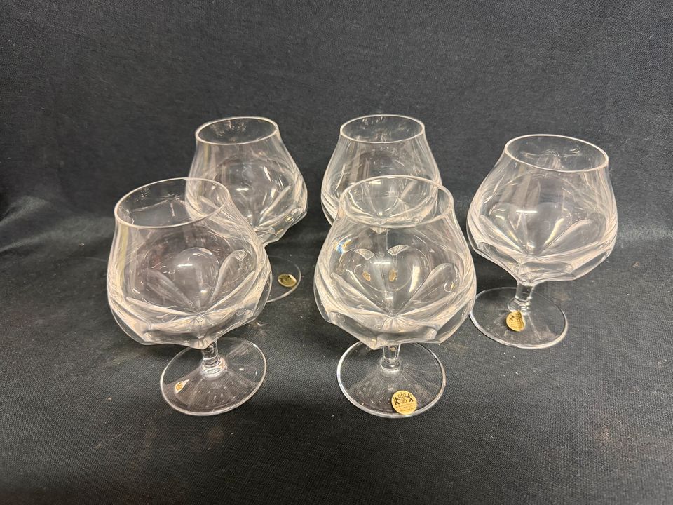 5x Cognac Gläser Dorotheenhütte