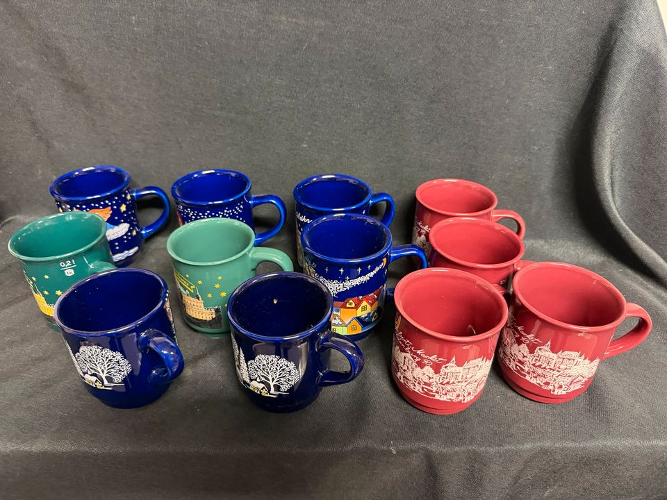 12x Glühwein Becher Punch Weihnachten