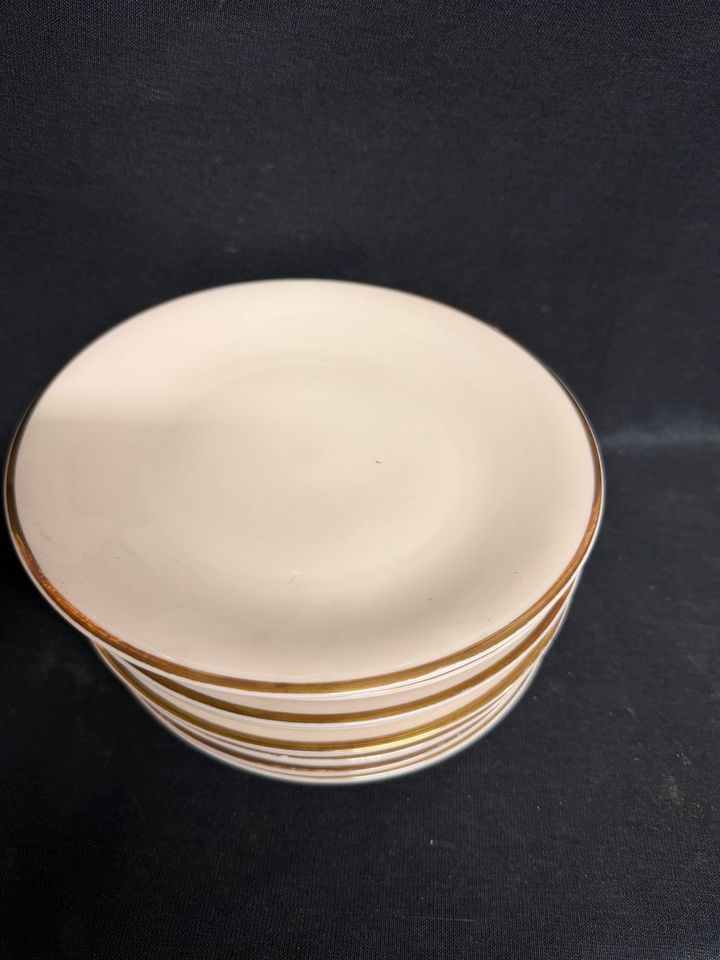 12x Kuchenteller Bavaria Goldrand