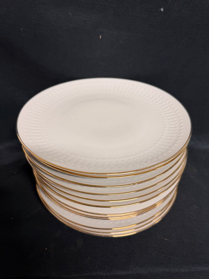12x Essteller Winterling Goldrand