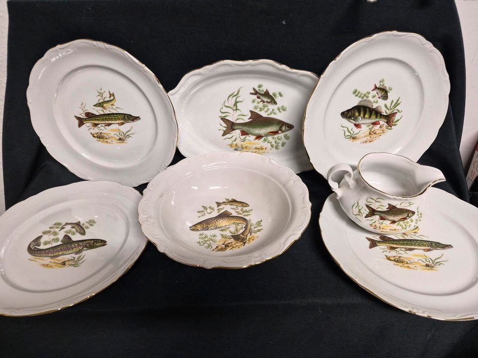 Essgeschirr, Fischmotiv, Essteller, Winterling