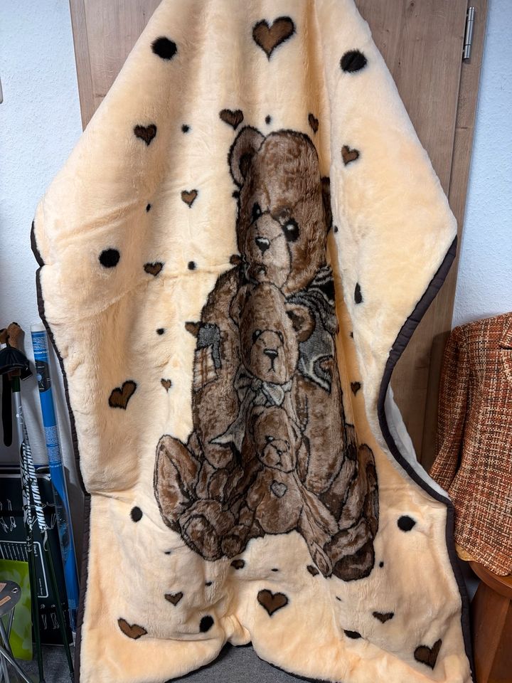 Echte Hochflor Wolldecke Hund 127x188