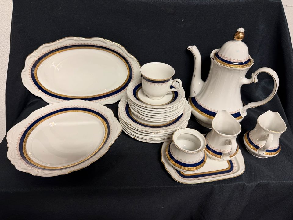 Restgeschirr Winterling blau Gold Röslau