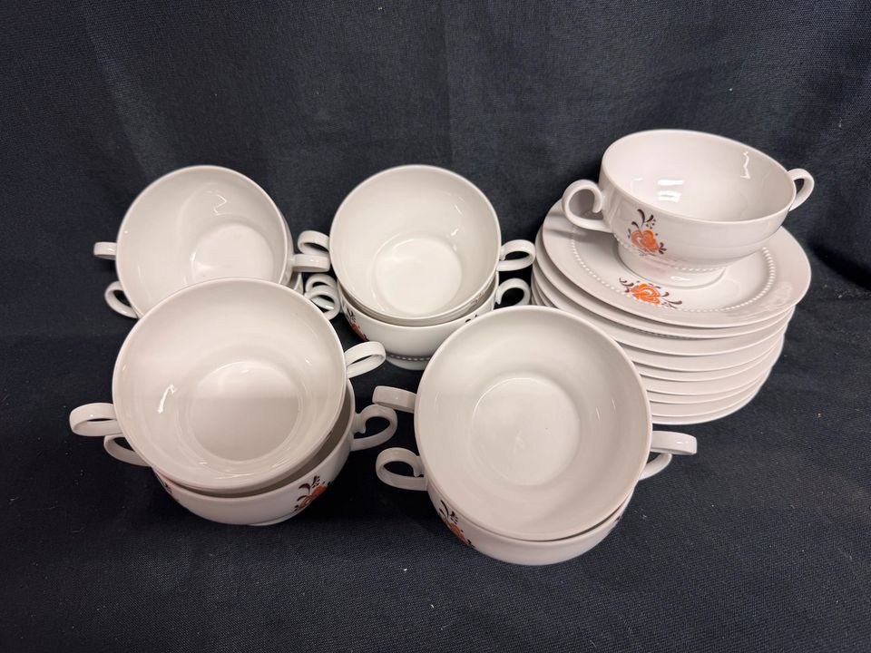 9x Suppentassen mit Unterteller Venedig Eschenbach