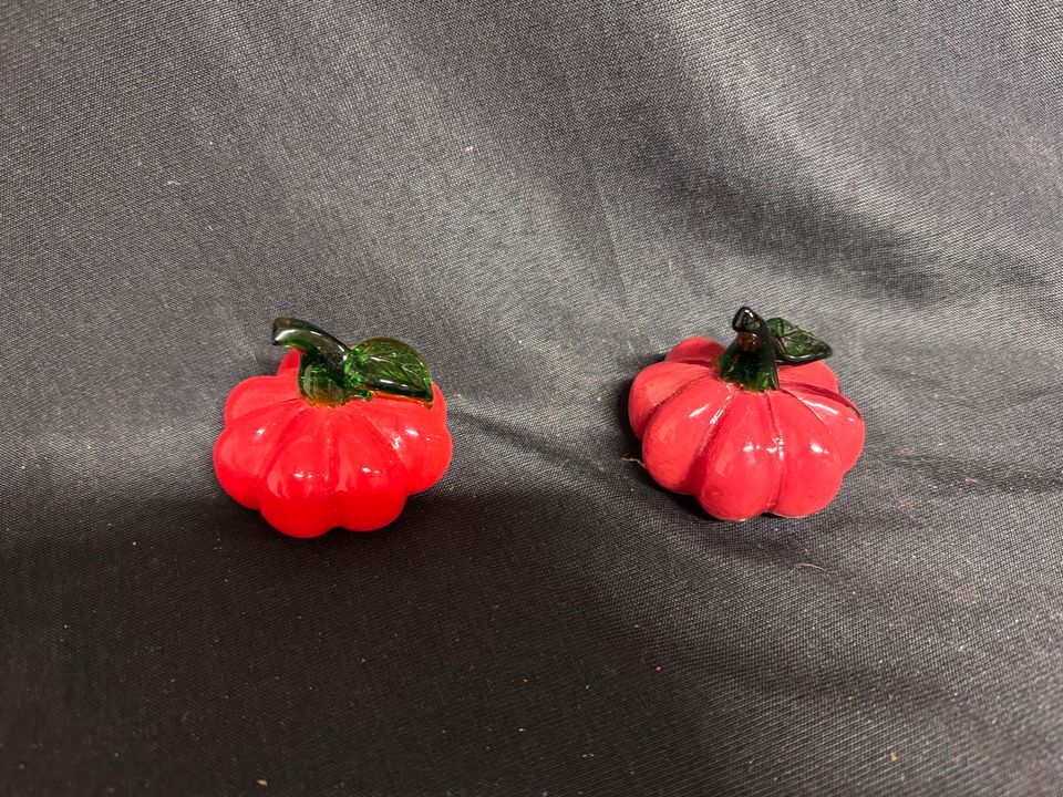 2x Kürbis Rot aus Glas