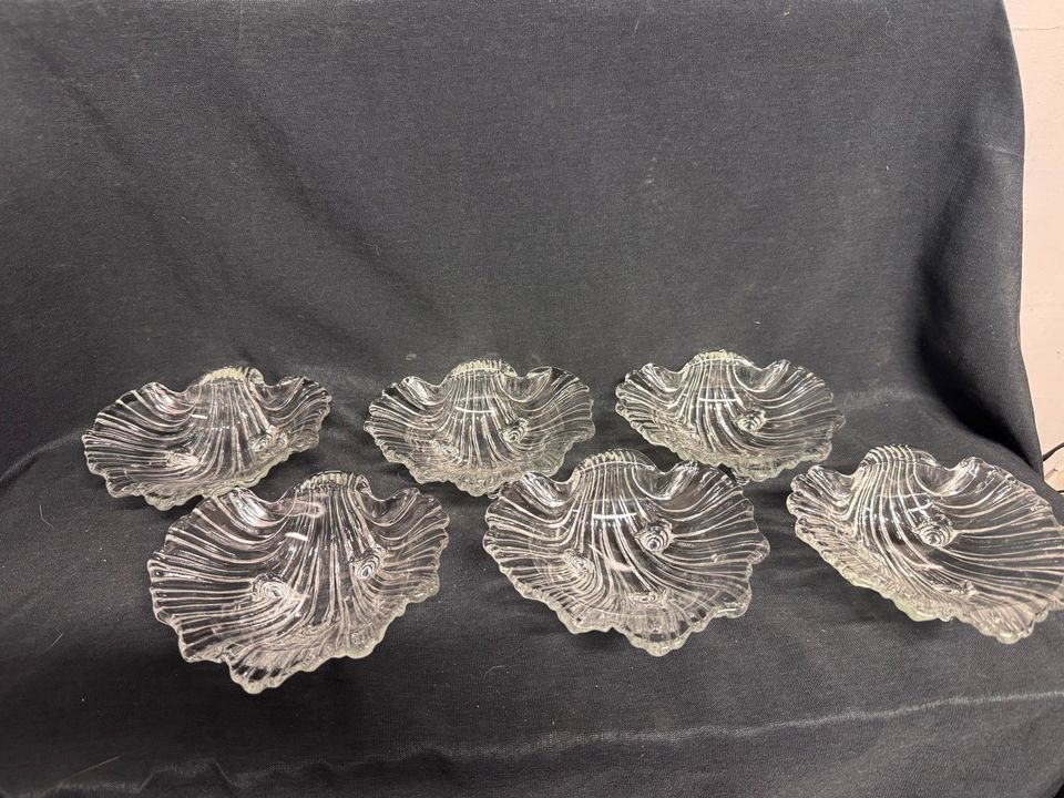 5x Glas Muscheln Glasschale