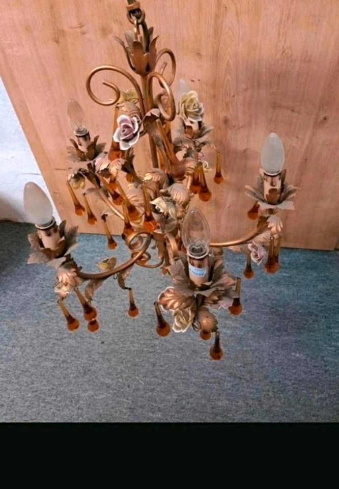 Kronleuchter, Tropfen, Rosen, Deckenleuchte