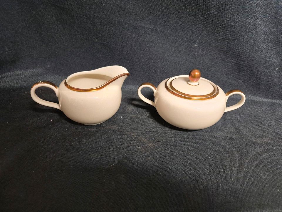 Hutschenreuther, Goldrand , Juwel, Zuckerdose, Milchkännchen