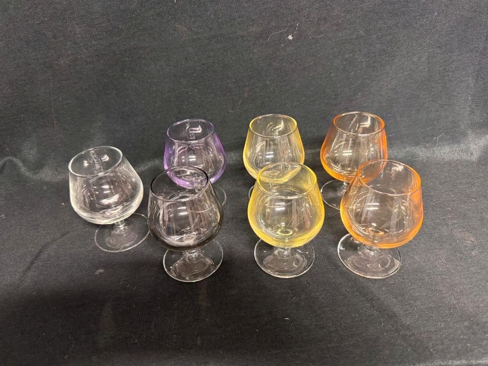 7x Schnapsgläser Likörgläser bunt Vintage Retro